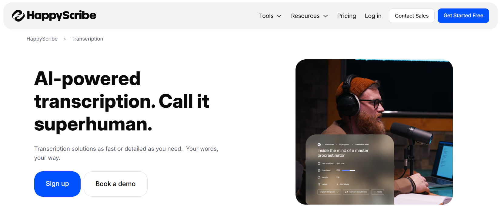 happyscribe transcription