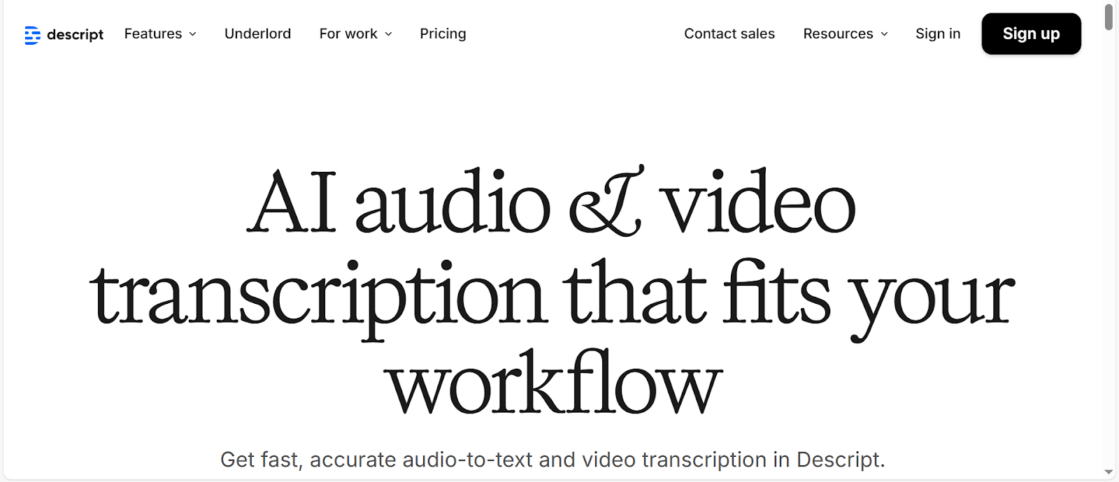 descript transcription