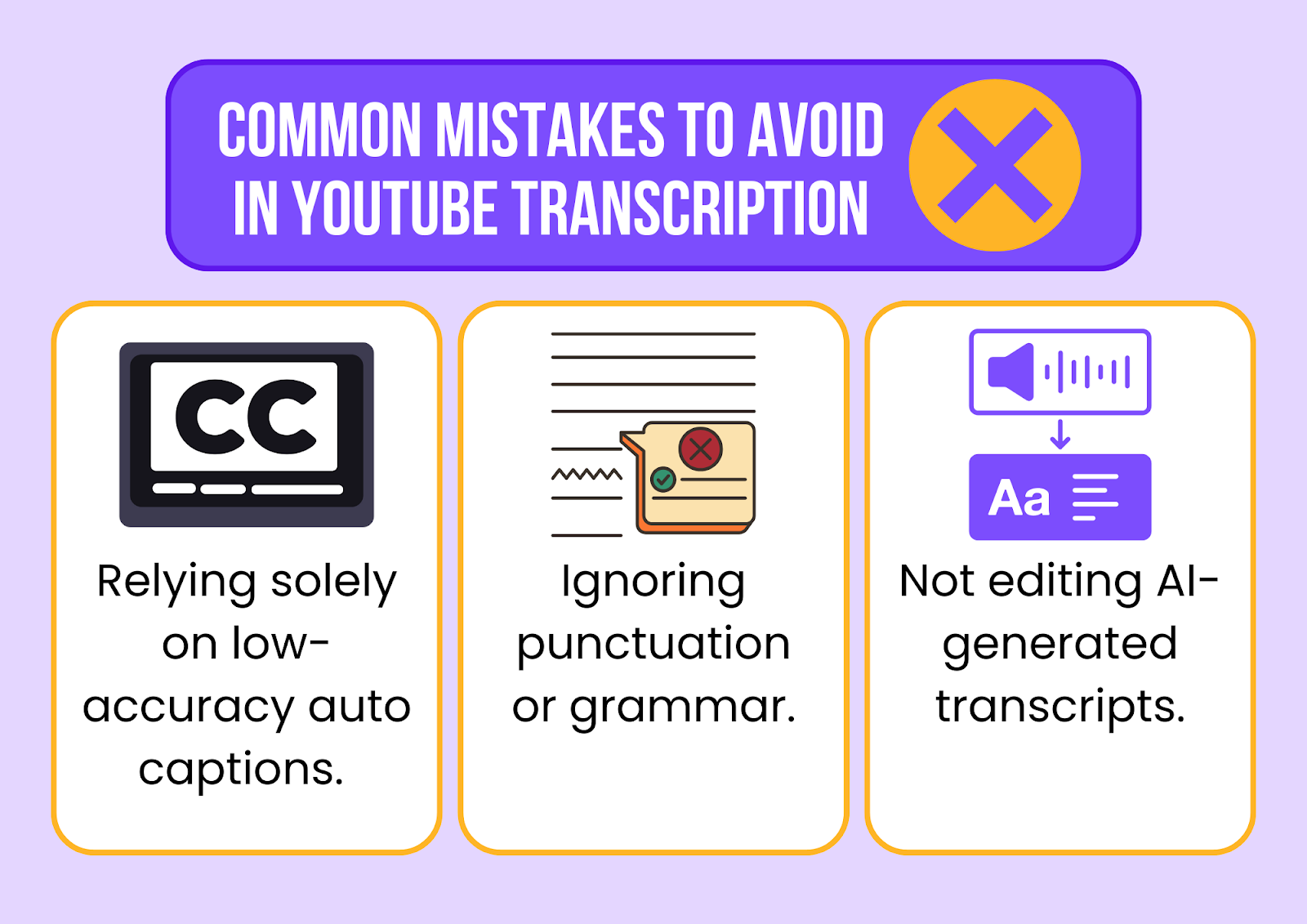common mistakes to avoid in youtube transcription