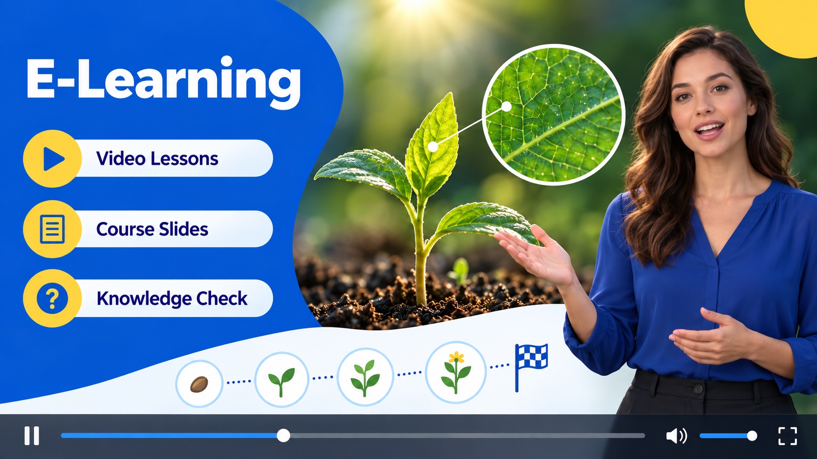 E-learning narrated video lesson with AI presenter