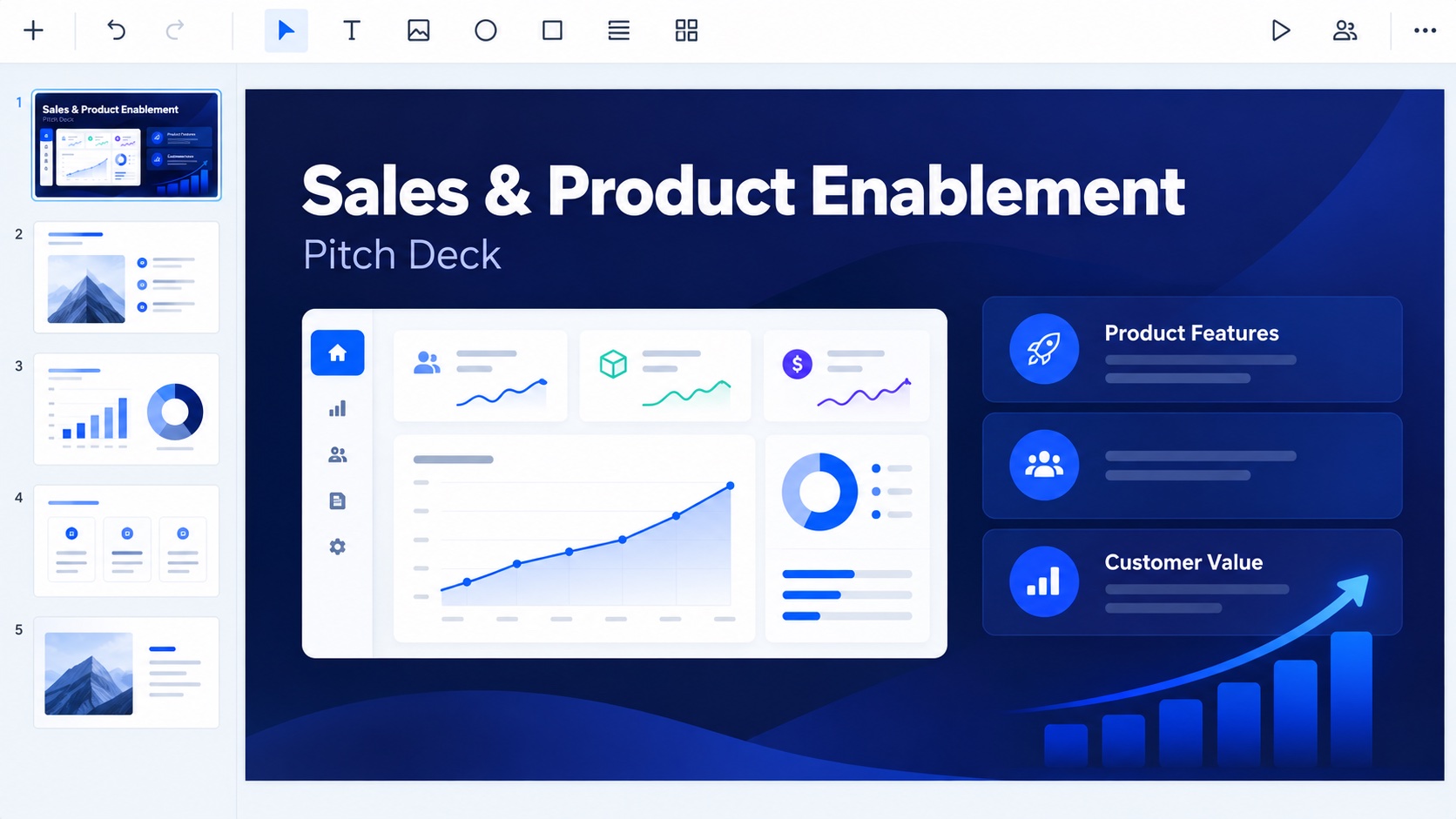 Sales and product enablement PowerPoint before converting to video