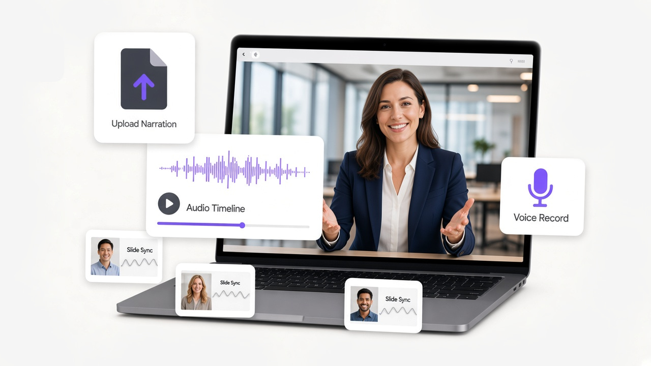 Upload your own audio narration for PowerPoint video