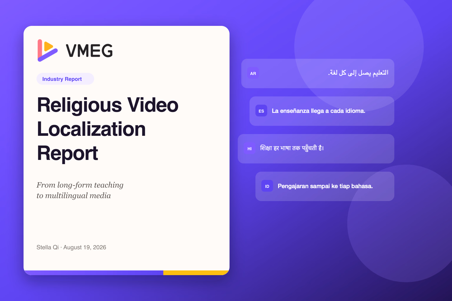 Religious Video Localization Report: From Long-Form Teaching to Multilingual Media