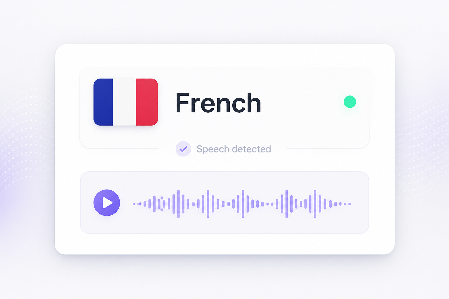 View detected language and confidence from video speech analysis