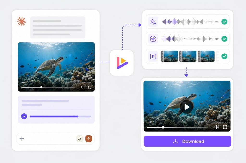 Claude connected to VMEG video translation workflow
