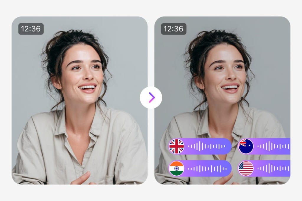 Original video translated into multiple dubbed language tracks