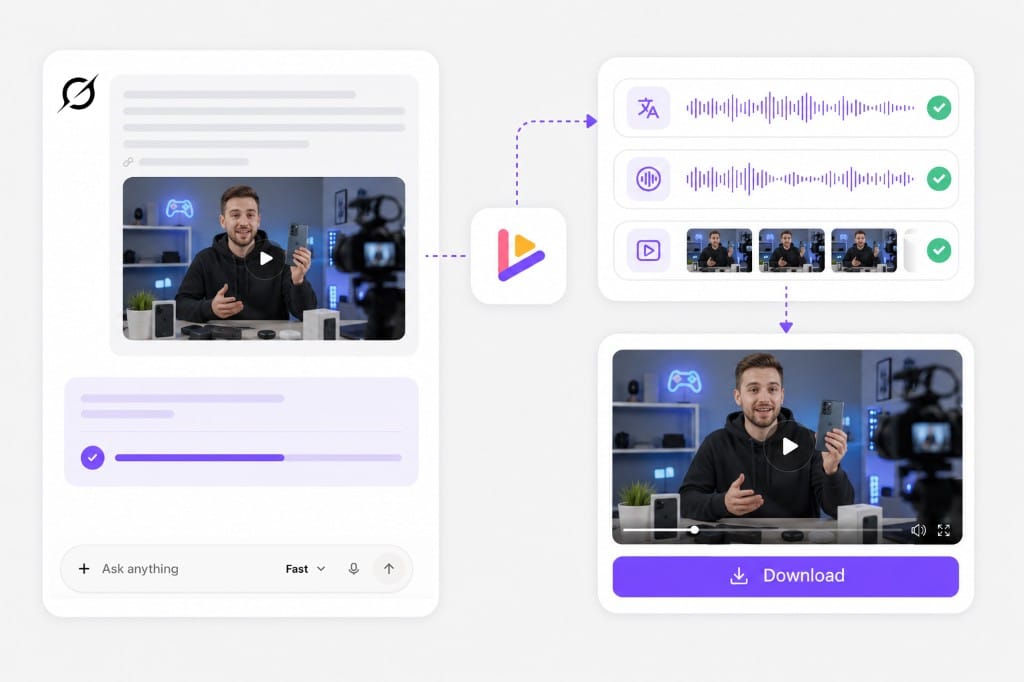 Grok connected to VMEG video translation workflow