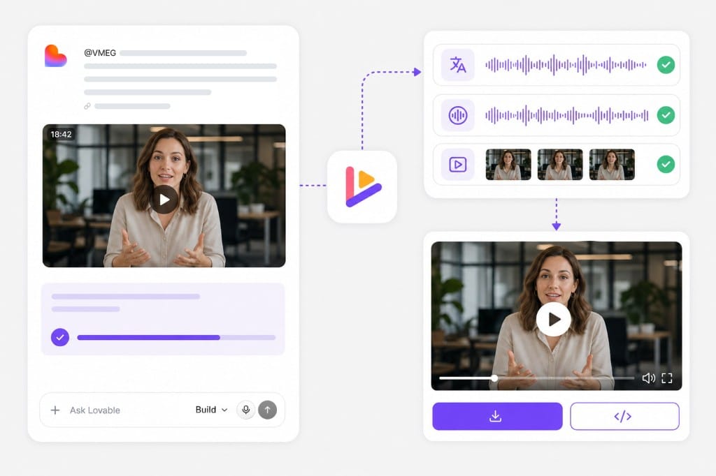 Lovable connected to VMEG video translation workflow