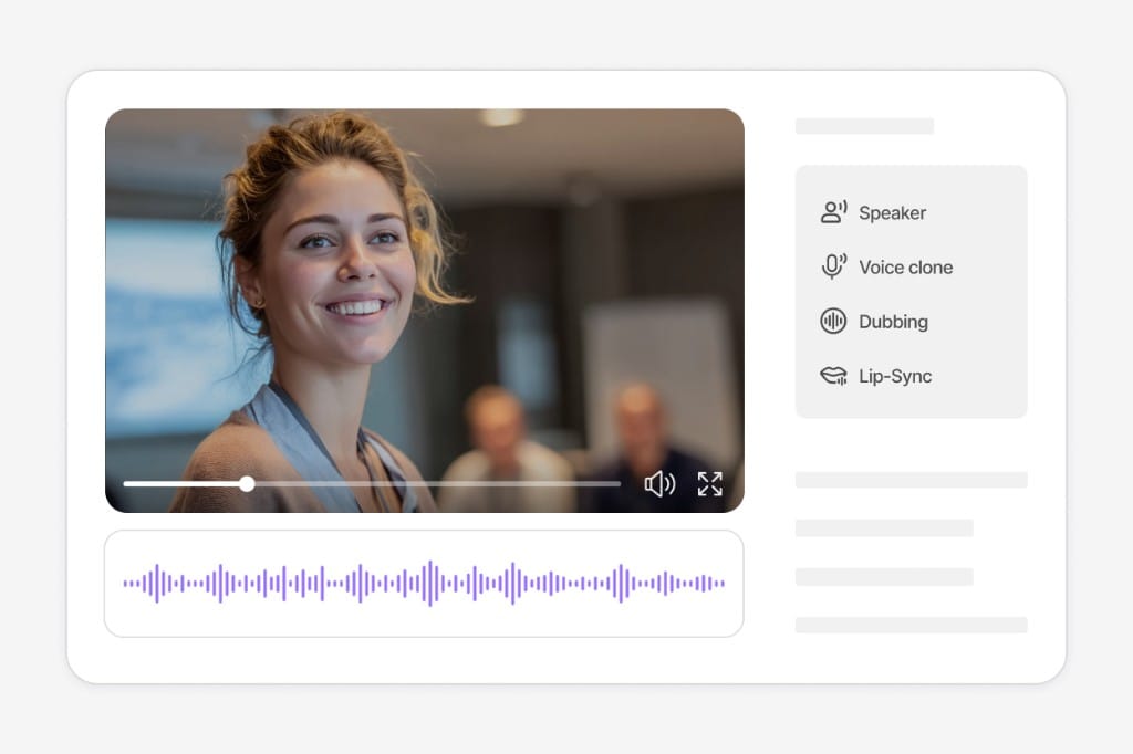 Dubbed video with lip-sync and voice cloning output