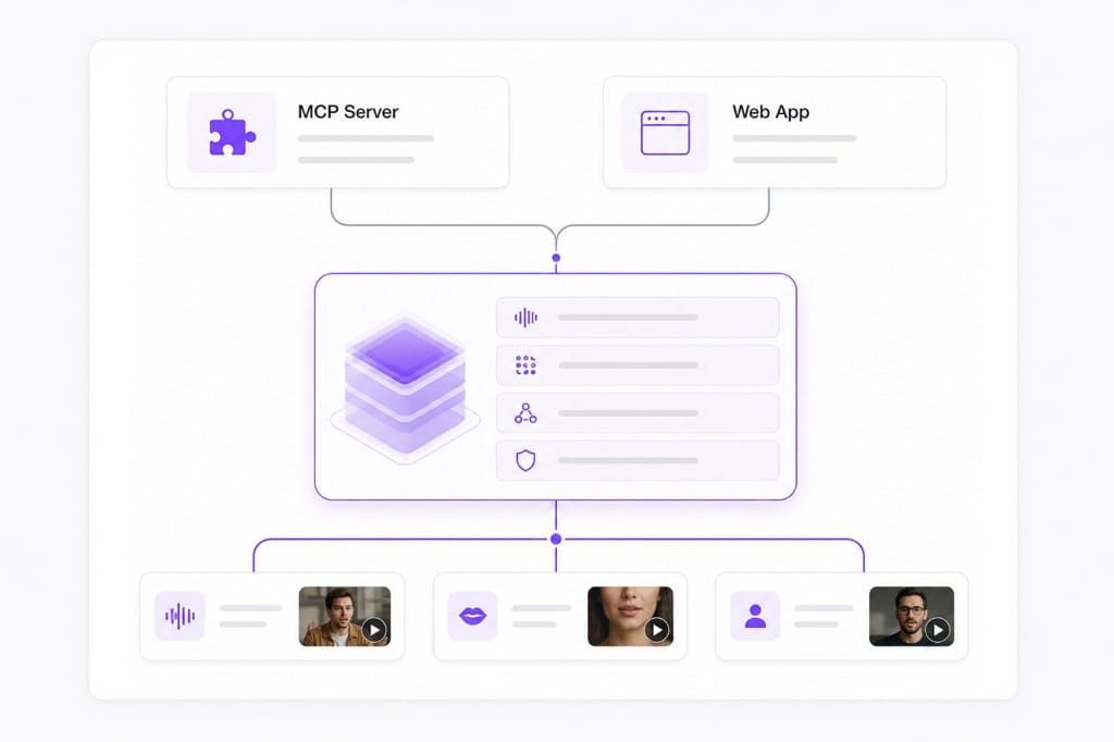 Shared VMEG credits and unified production engine across Superhuman MCP and vmeg.ai