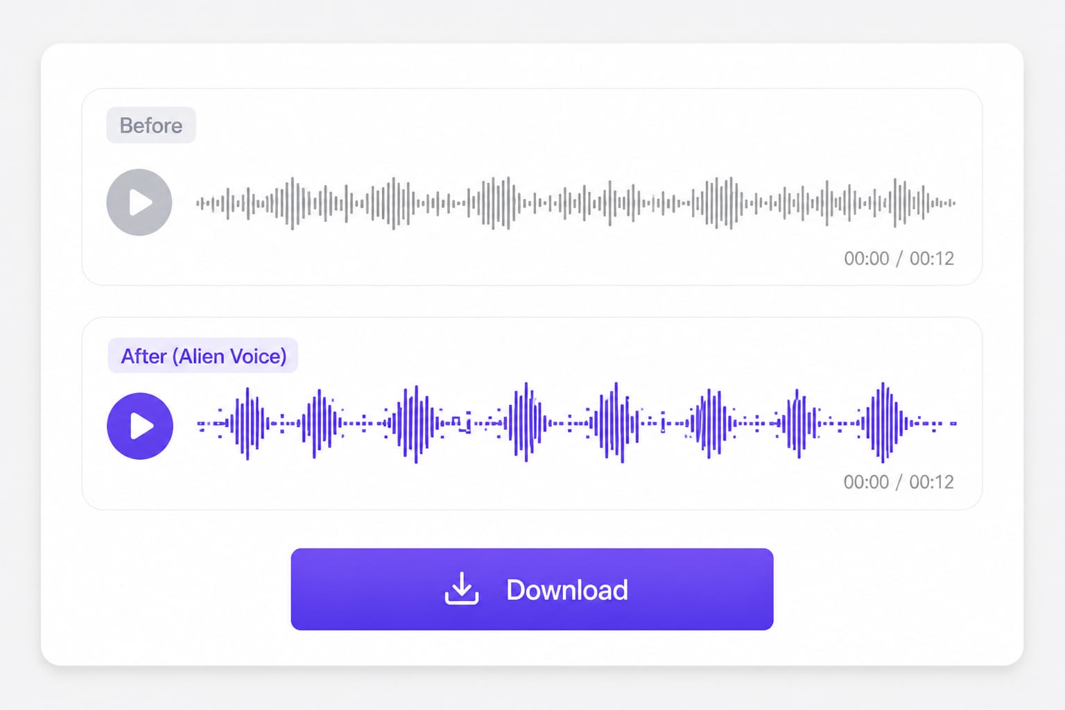 How to get alien voice changer loop export