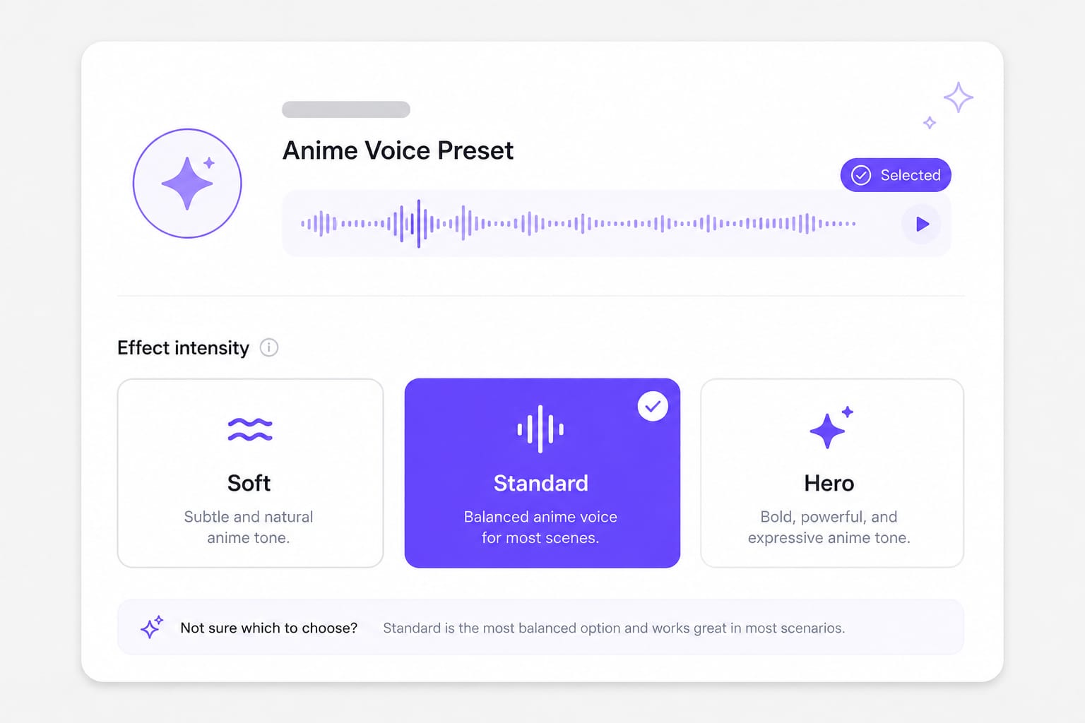 Voice changer anime Soft Standard Hero presets