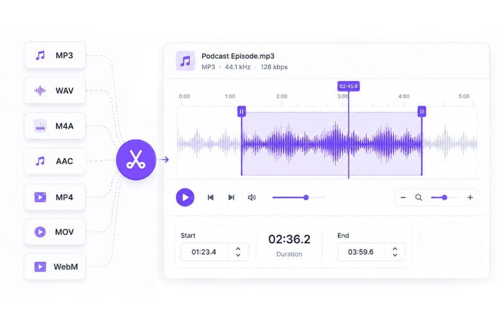 All audio formats in one online cutter