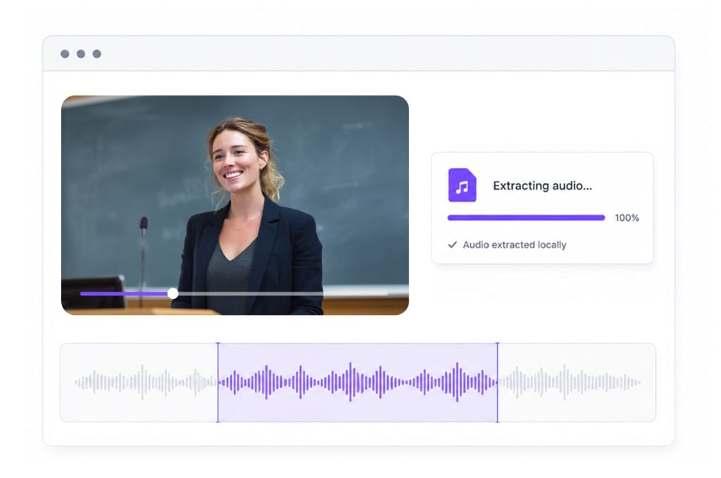 Cut audio extracted from video in one workflow