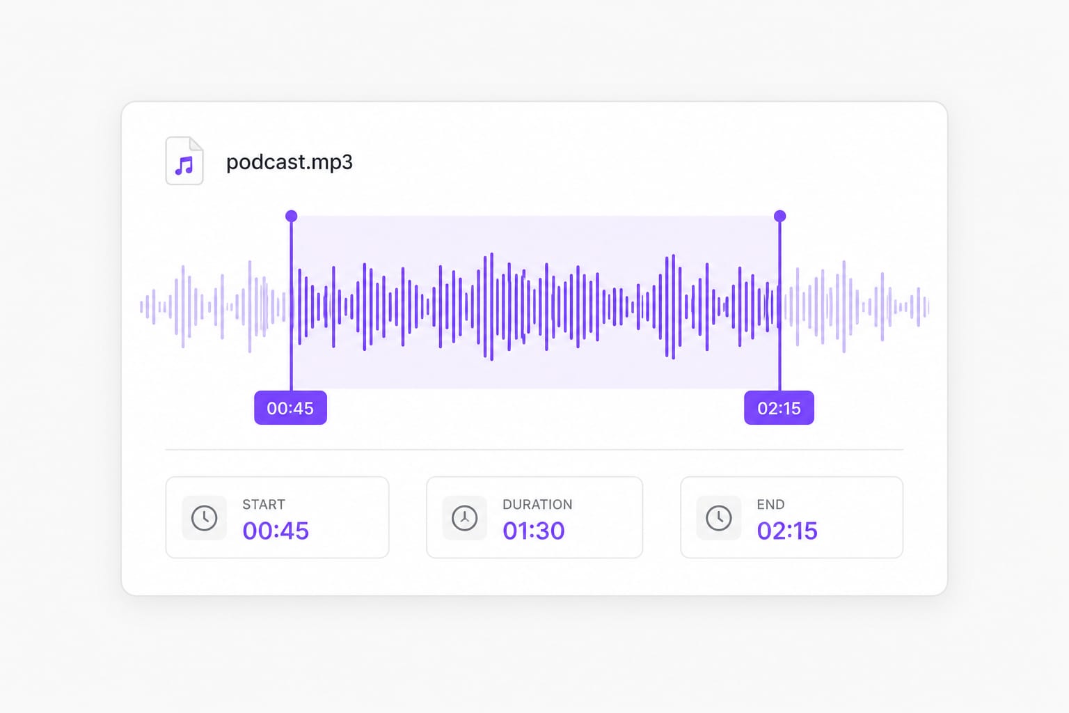 Trim audio to exact length on waveform handles