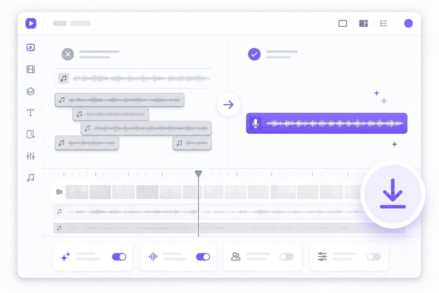 Download clean voice track after separation illustration