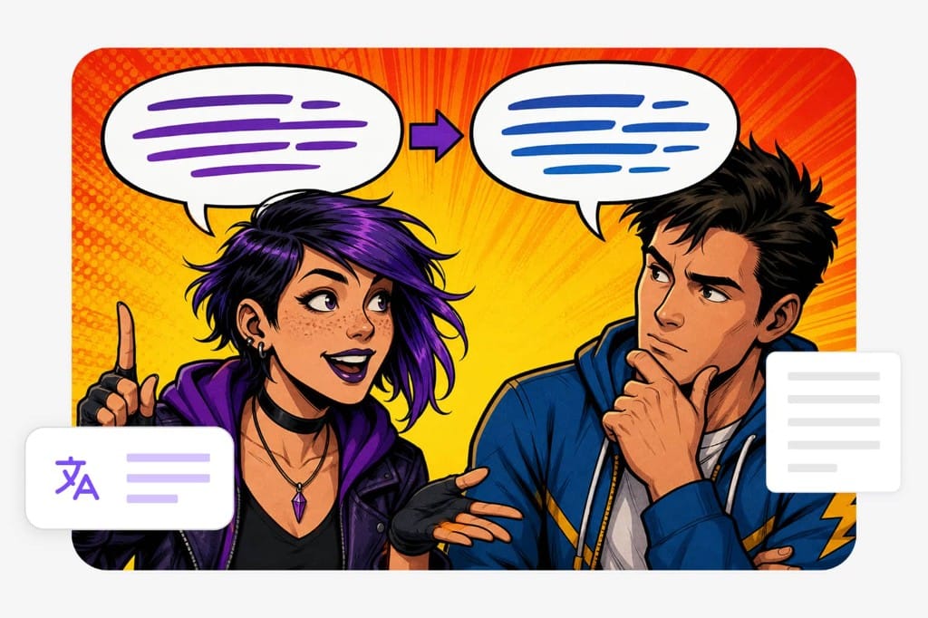Comic panel with translated speech bubble from comic translator