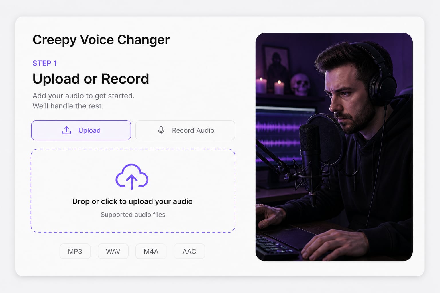 Creepy voice changer close whisper recording