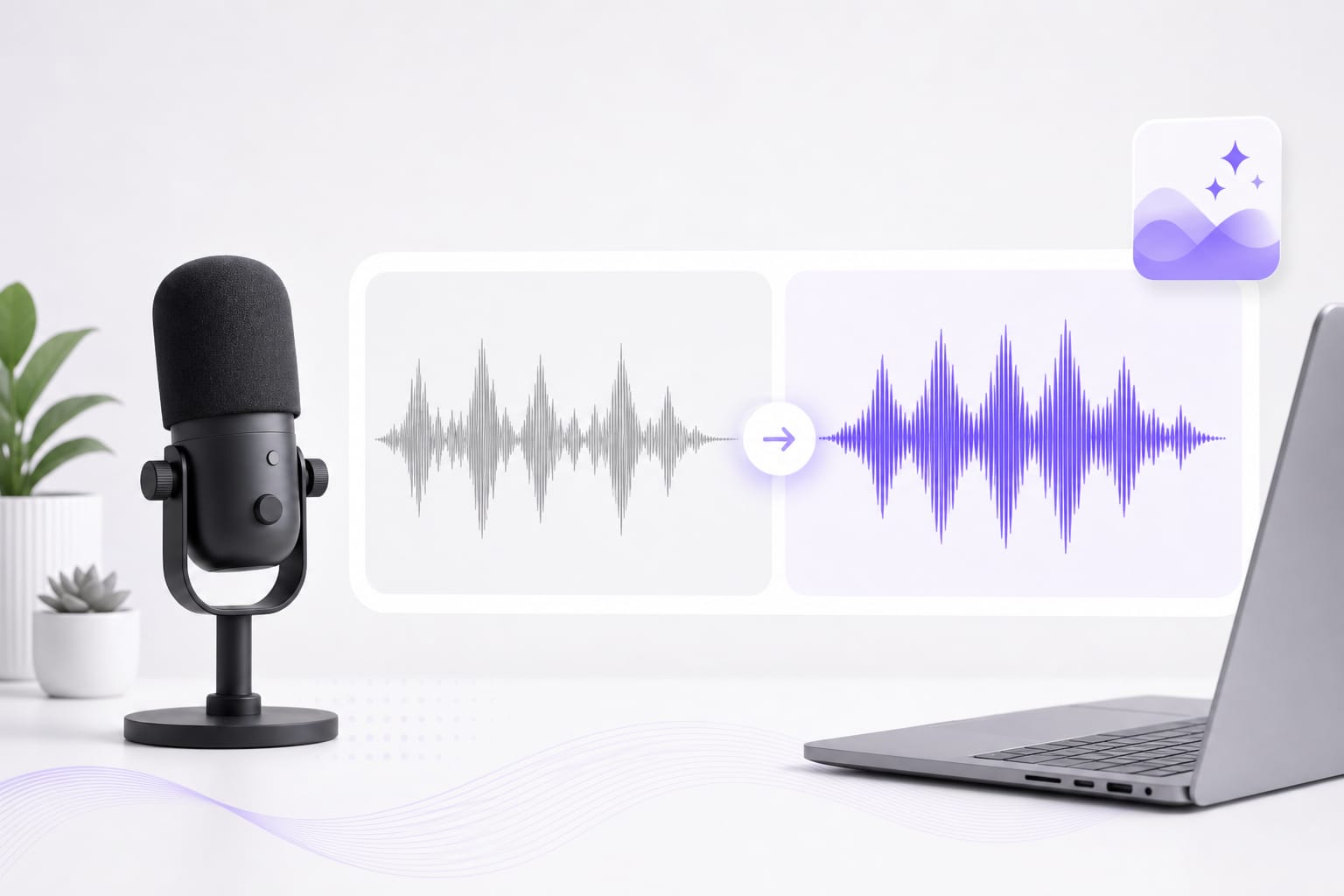 Dull audio brightened with EQ audio tool