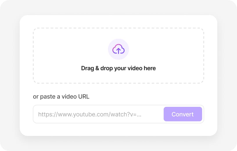 Upload video file or paste video URL illustration