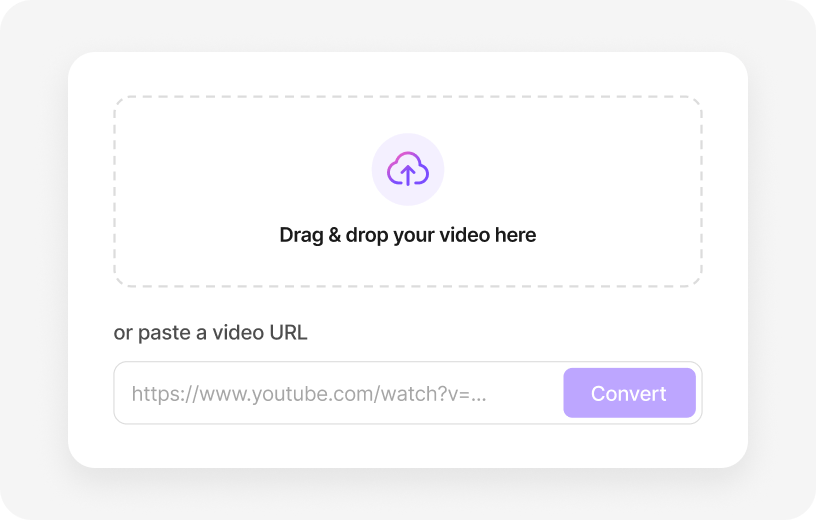 Upload MP4 file or paste video URL illustration