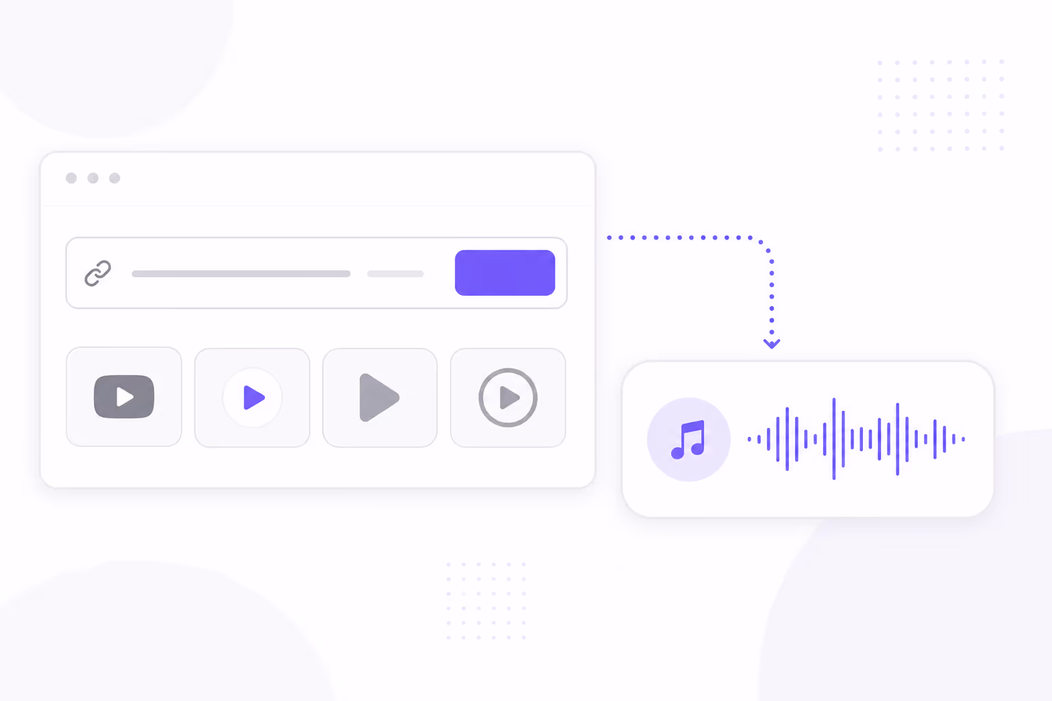 Paste video URL from social platforms and convert to audio illustration