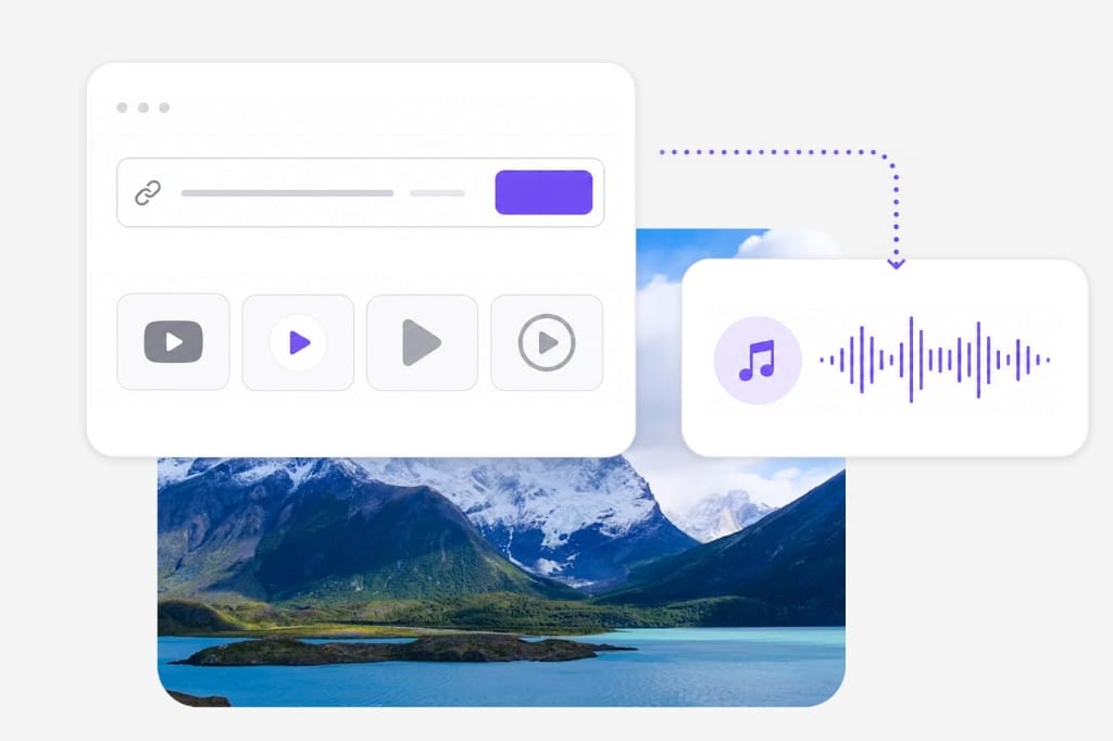 Paste video URL from social platforms and convert to audio illustration