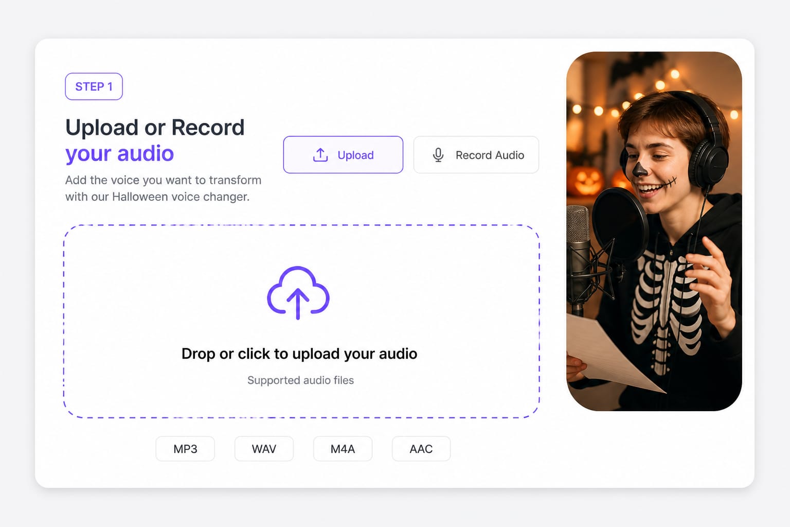 Record Halloween party invite for voice changer