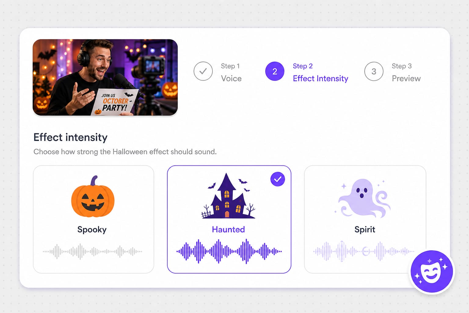 Spirit halloween voice changer Spooky Haunted Spirit presets