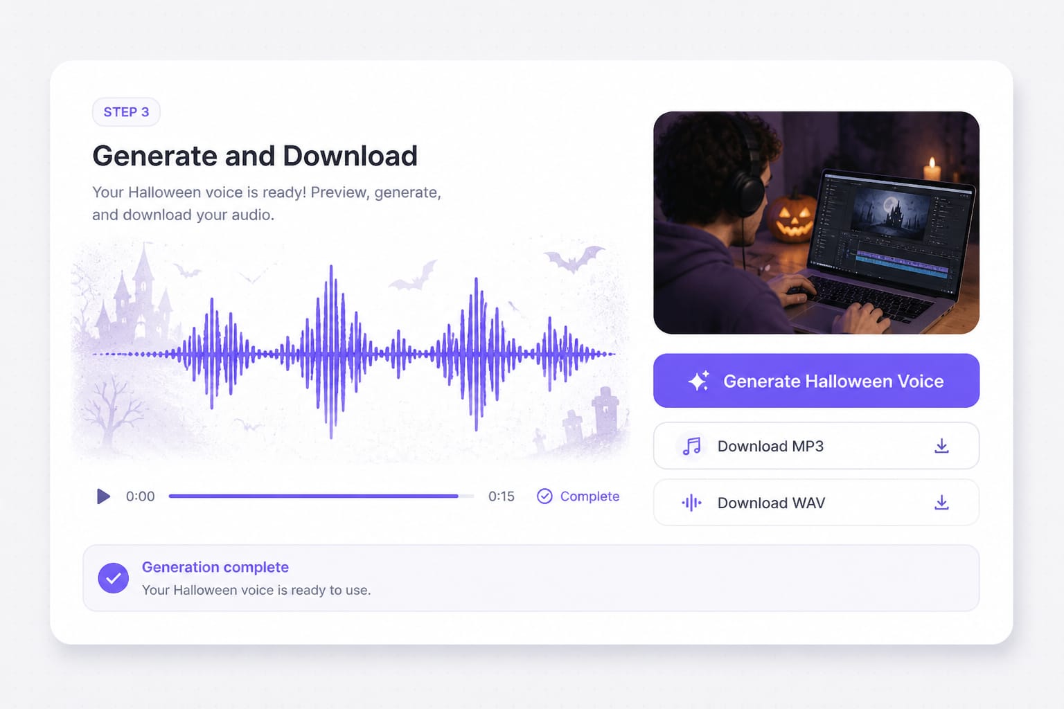 Halloween voice changer MP3 for party invite share