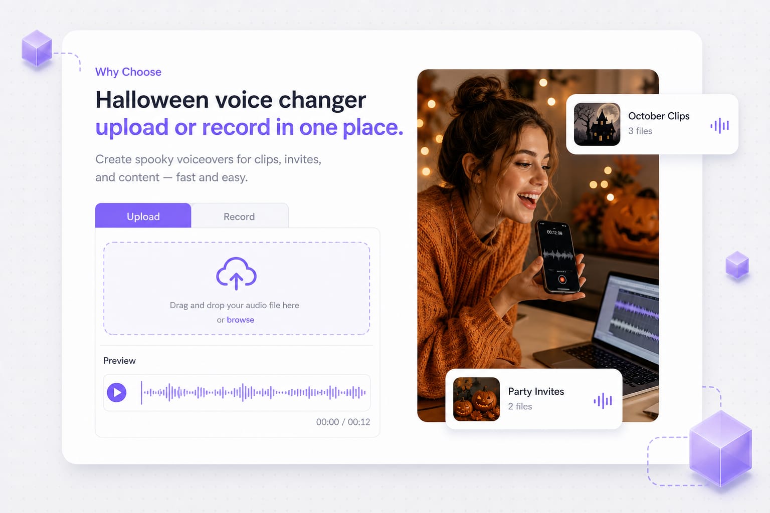 Spirit halloween voice changer party invite preset