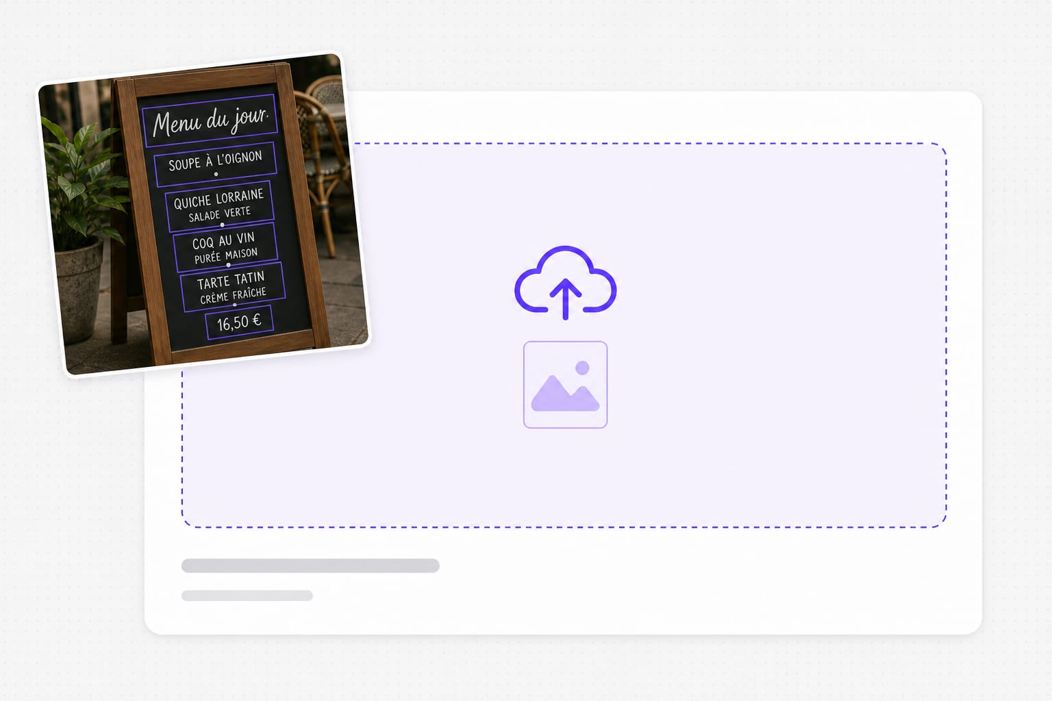 Upload foreign language photo to translate image to English