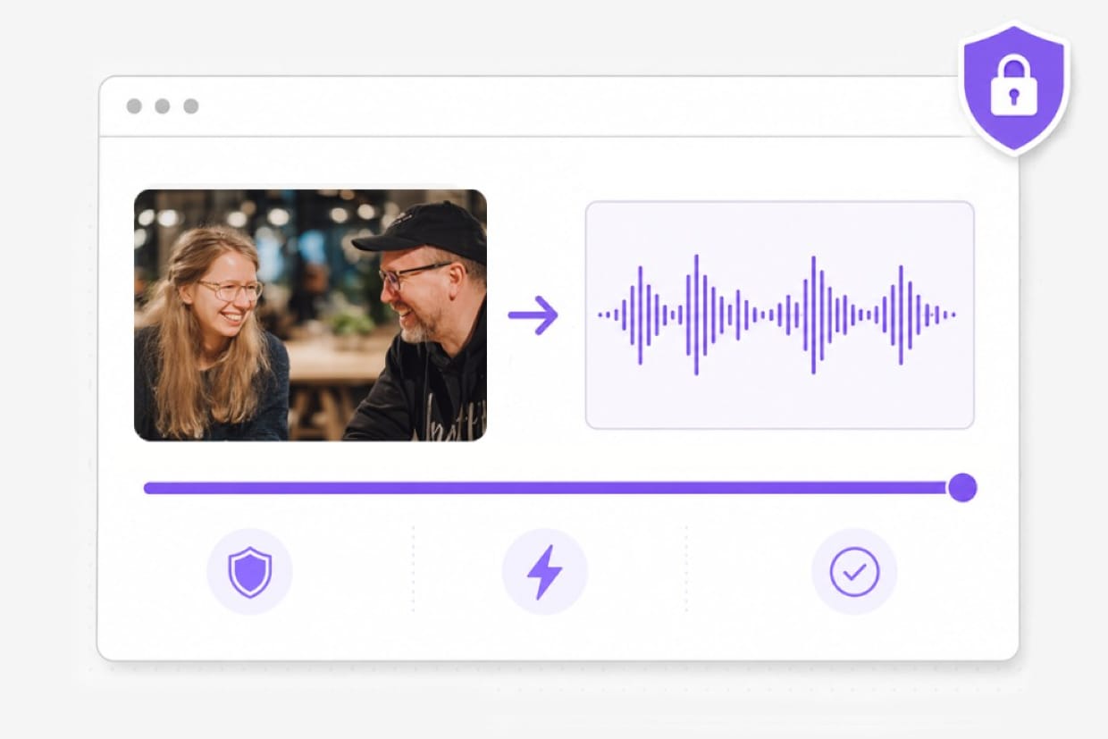 Laptop audio extraction workflow illustration