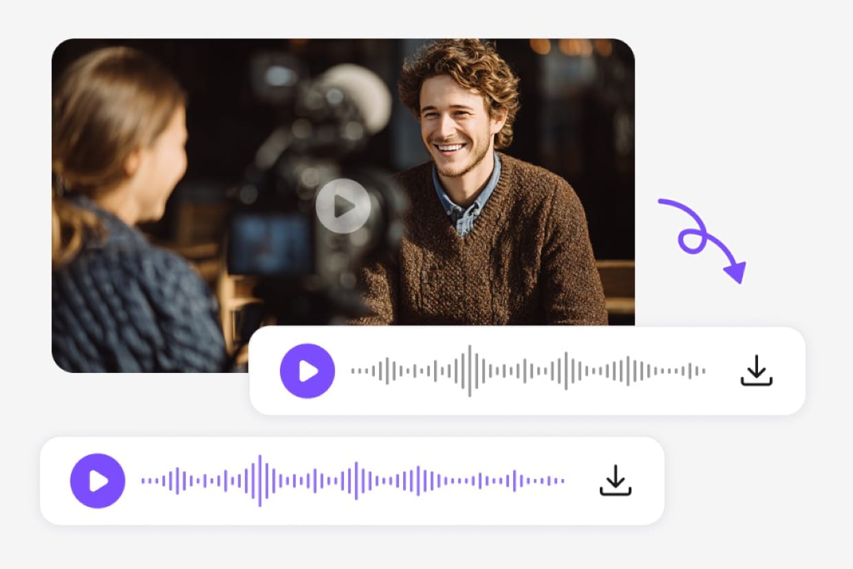 High-quality MP3 and WAV audio waveform export illustration