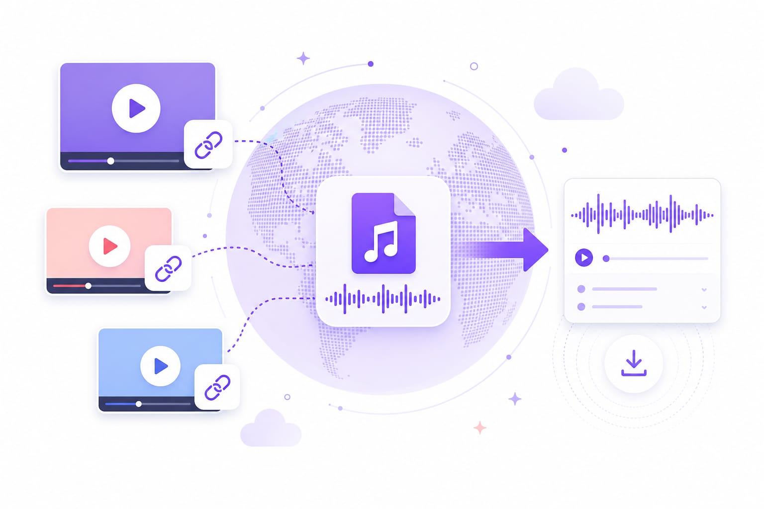 MP4 upload and online video link conversion illustration