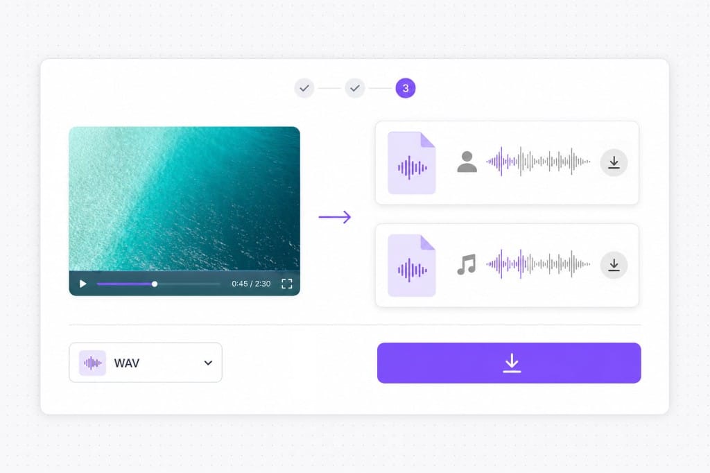 Download separated audio from video