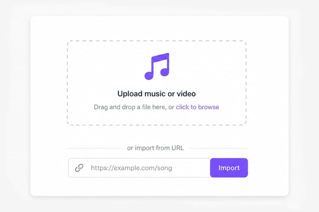 Upload song, video, or paste URL to change music speed illustration