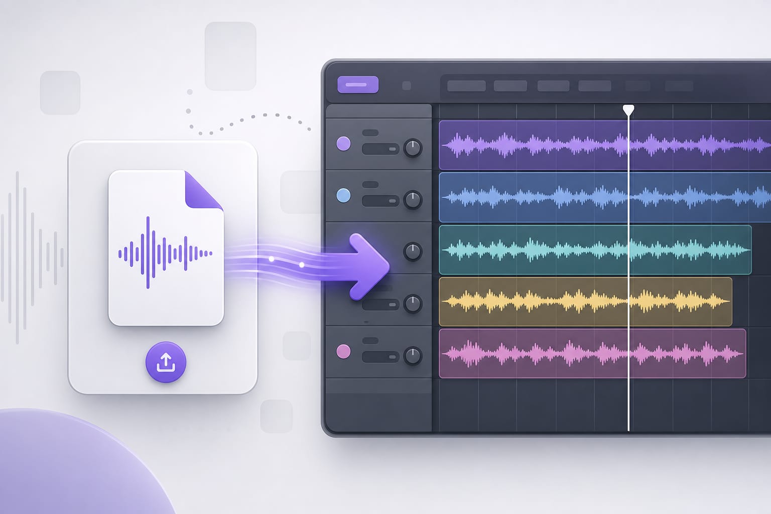 Export clean vocal stem to DAW for denoise illustration