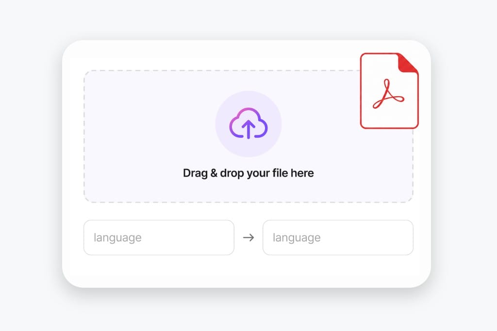 Ilustração de envio de PDF com camada de texto