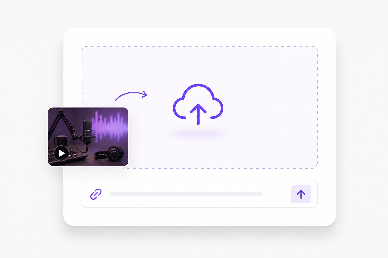 Upload a podcast episode file for AI enhancement
