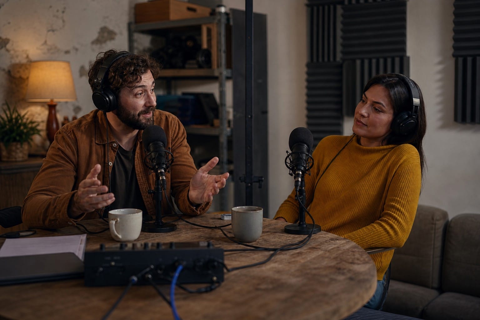 Solo podcast recording with uneven vocal levels