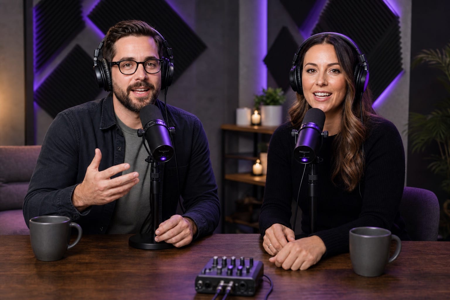 Solo podcast voice after AI enhancement