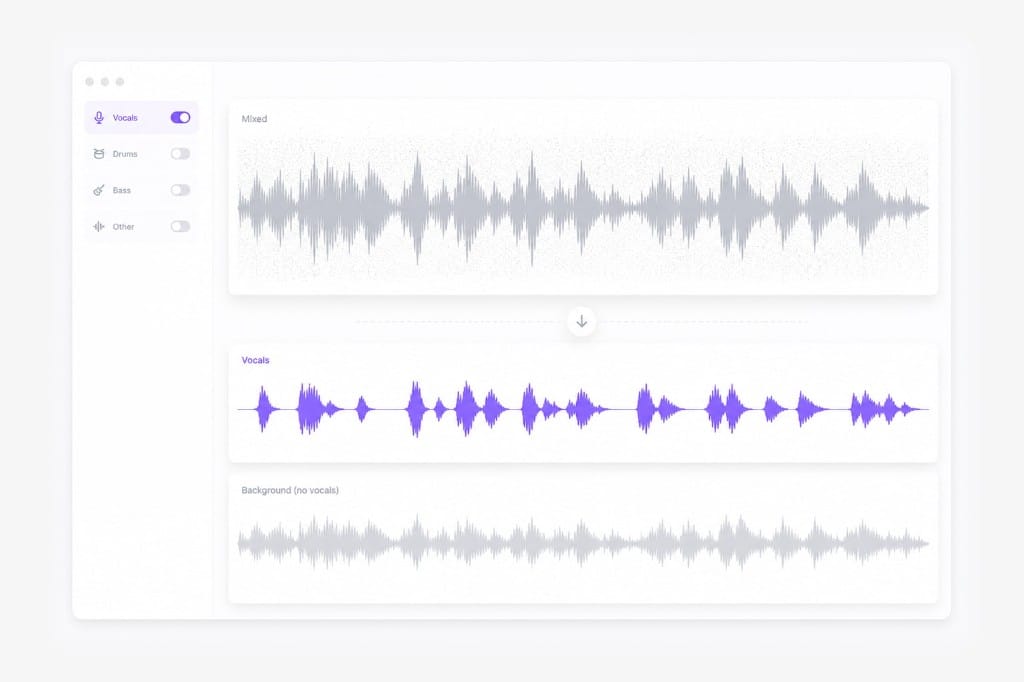 Separate voice from noisy background illustration