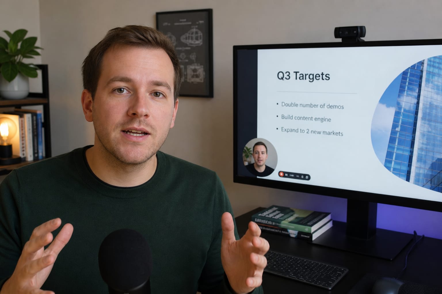 Creator recording a tutorial with screen capture software