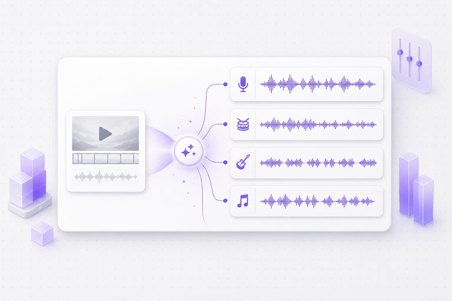 Multiple stem lanes split from one video upload