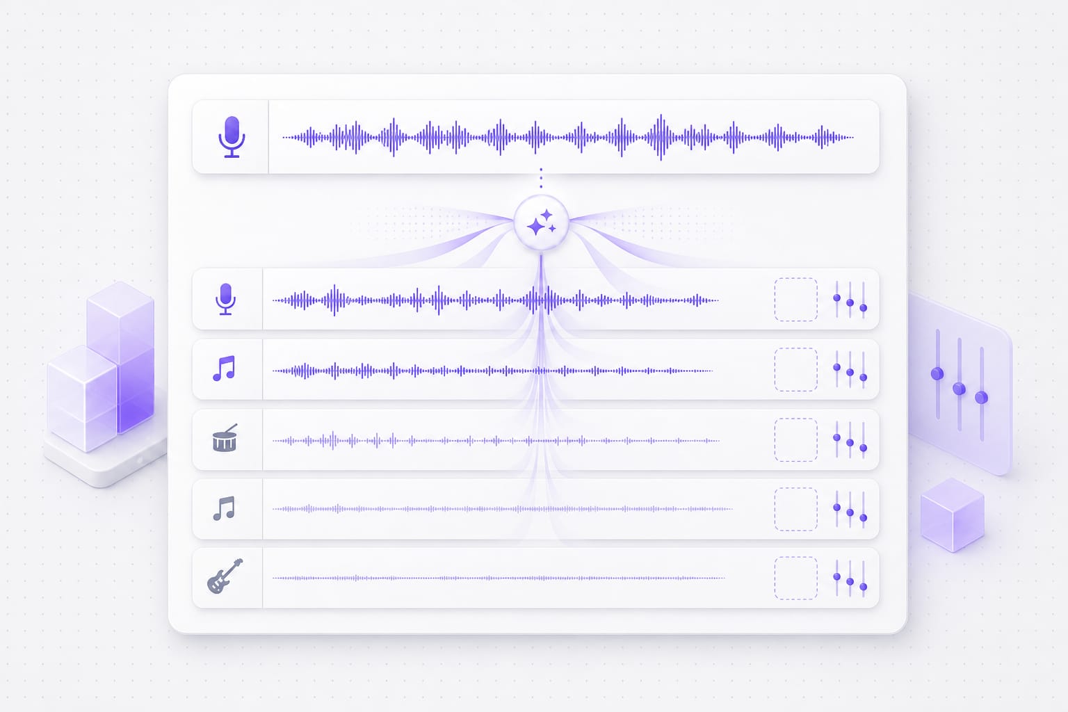 Vocal and instrumental stems split from YouTube audio