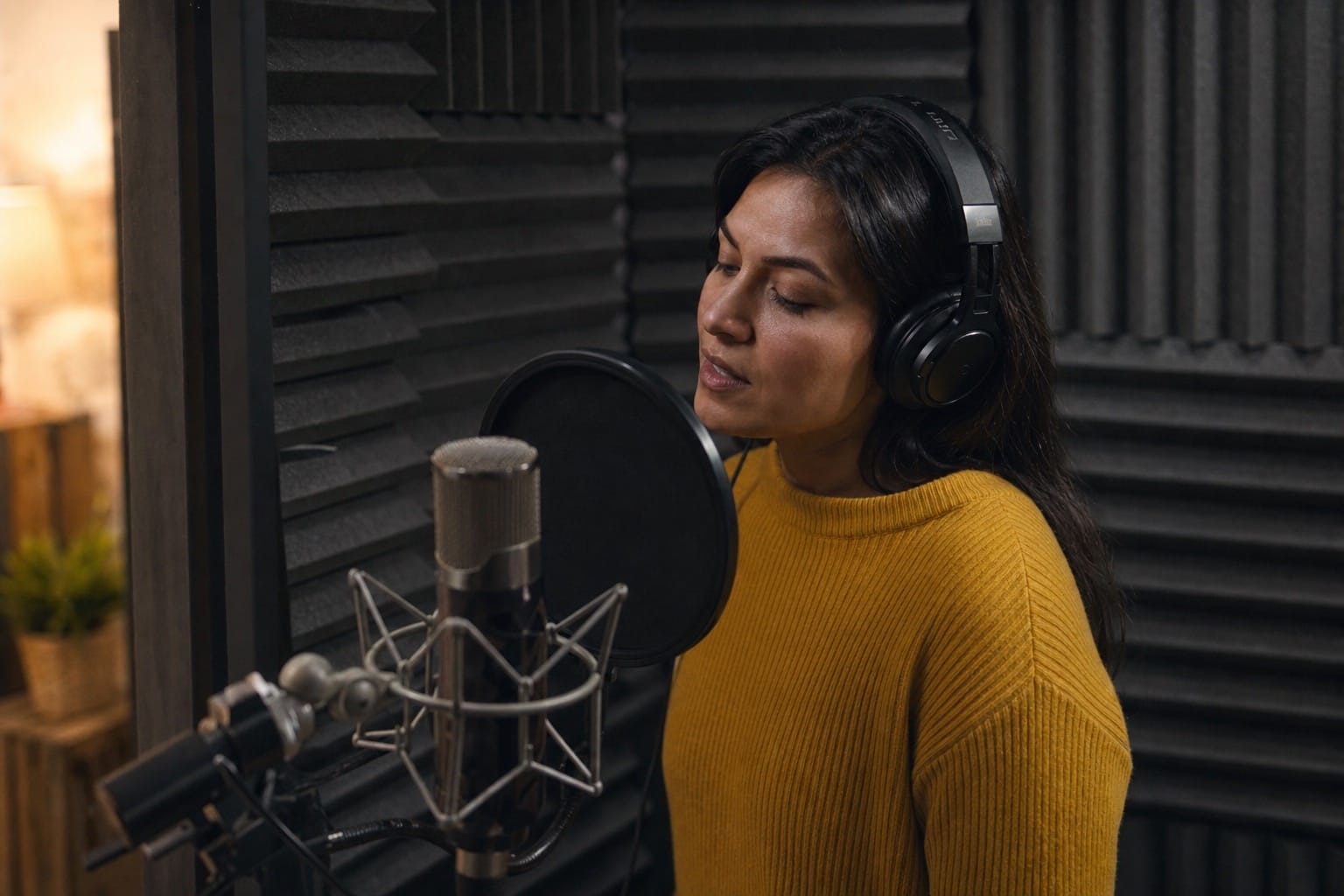 Home voiceover take with dull studio sound