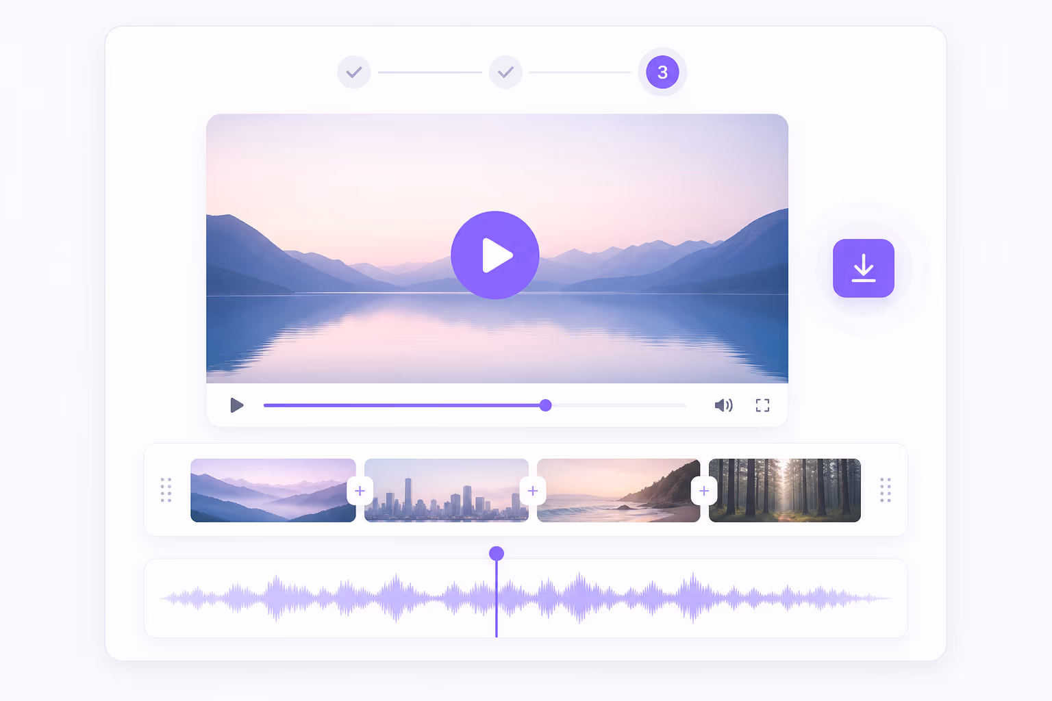 Preview merged video and download illustration
