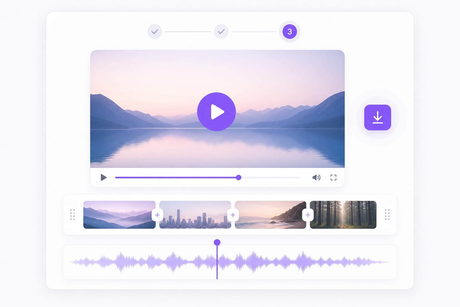 Preview merged media and download illustration