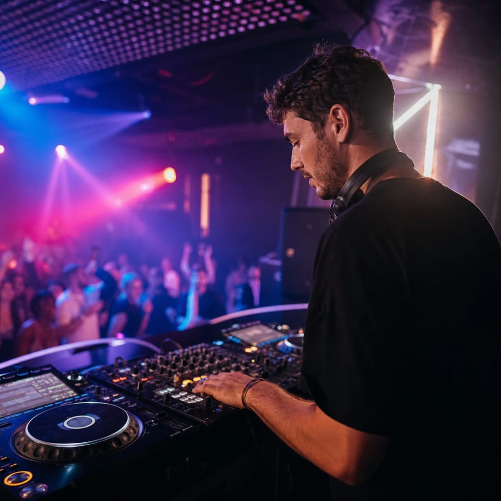 DJ working with a full vocal song